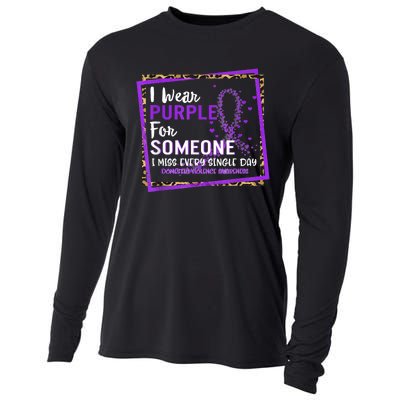 I Wear Purple For Someone I Miss Every Single Day Domestic Violence Cooling Performance Long Sleeve Crew