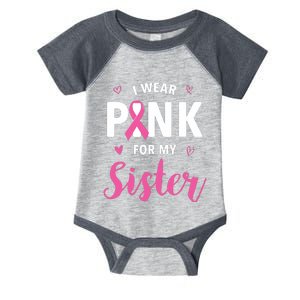 I Wear Pink For My Sister Breast Cancer Awareness Infant Baby Jersey Bodysuit