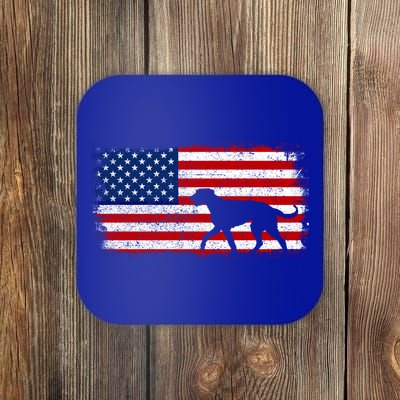 Irish Wolfhound Patriotic American Flag Vintage Cute Gift Coaster