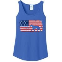 Irish Wolfhound Patriotic American Flag Vintage Cute Gift Ladies Essential Tank