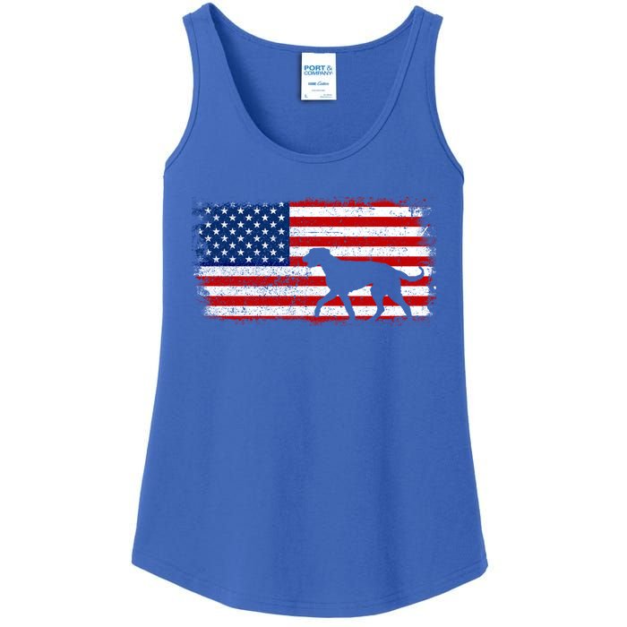 Irish Wolfhound Patriotic American Flag Vintage Cute Gift Ladies Essential Tank