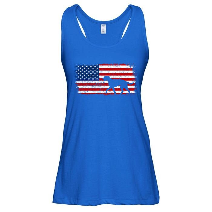 Irish Wolfhound Patriotic American Flag Vintage Cute Gift Ladies Essential Flowy Tank