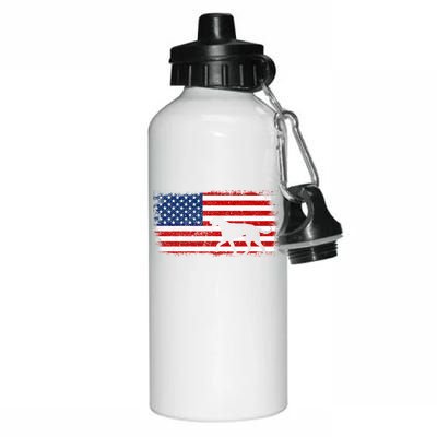 Irish Wolfhound Patriotic American Flag Vintage Cute Gift Aluminum Water Bottle