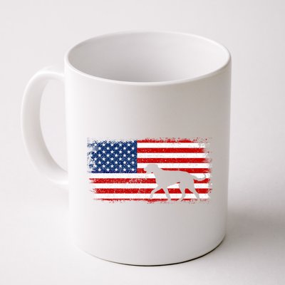 Irish Wolfhound Patriotic American Flag Vintage Cute Gift Coffee Mug