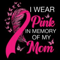 I Wear Pink In Memory Of My Mom Butterfly Breast Cancer Flat Bill Trucker Hat