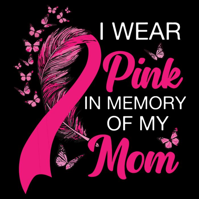 I Wear Pink In Memory Of My Mom Butterfly Breast Cancer Flat Bill Trucker Hat