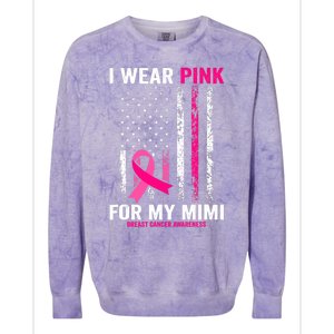 I Wear Pink For My Mimi Pink Ribbon Breast Cancer Awareness Colorblast Crewneck Sweatshirt