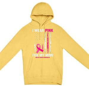 I Wear Pink For My Mimi Pink Ribbon Breast Cancer Awareness Premium Pullover Hoodie