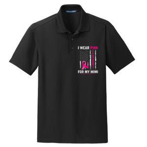 I Wear Pink For My Mimi Pink Ribbon Breast Cancer Awareness Dry Zone Grid Polo