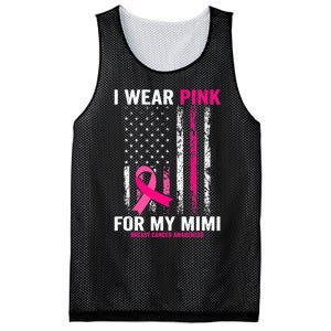 I Wear Pink For My Mimi Pink Ribbon Breast Cancer Awareness Mesh Reversible Basketball Jersey Tank