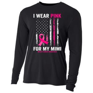 I Wear Pink For My Mimi Pink Ribbon Breast Cancer Awareness Cooling Performance Long Sleeve Crew