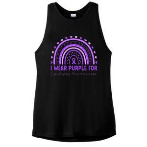 I Wear Purple For Epilepsy Awareness Purple Rainbow Epilepsy Ladies PosiCharge Tri-Blend Wicking Tank