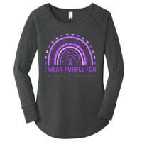 I Wear Purple For Epilepsy Awareness Purple Rainbow Epilepsy Women's Perfect Tri Tunic Long Sleeve Shirt