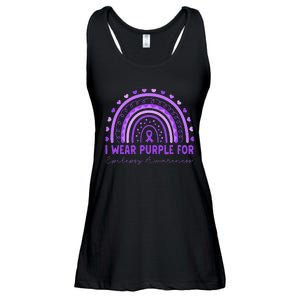 I Wear Purple For Epilepsy Awareness Purple Rainbow Epilepsy Ladies Essential Flowy Tank