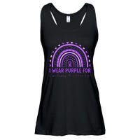 I Wear Purple For Epilepsy Awareness Purple Rainbow Epilepsy Ladies Essential Flowy Tank