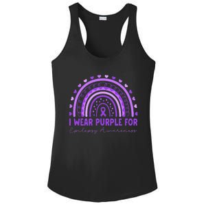 I Wear Purple For Epilepsy Awareness Purple Rainbow Epilepsy Ladies PosiCharge Competitor Racerback Tank