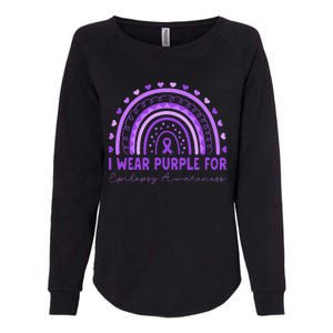 I Wear Purple For Epilepsy Awareness Purple Rainbow Epilepsy Womens California Wash Sweatshirt