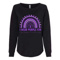 I Wear Purple For Epilepsy Awareness Purple Rainbow Epilepsy Womens California Wash Sweatshirt