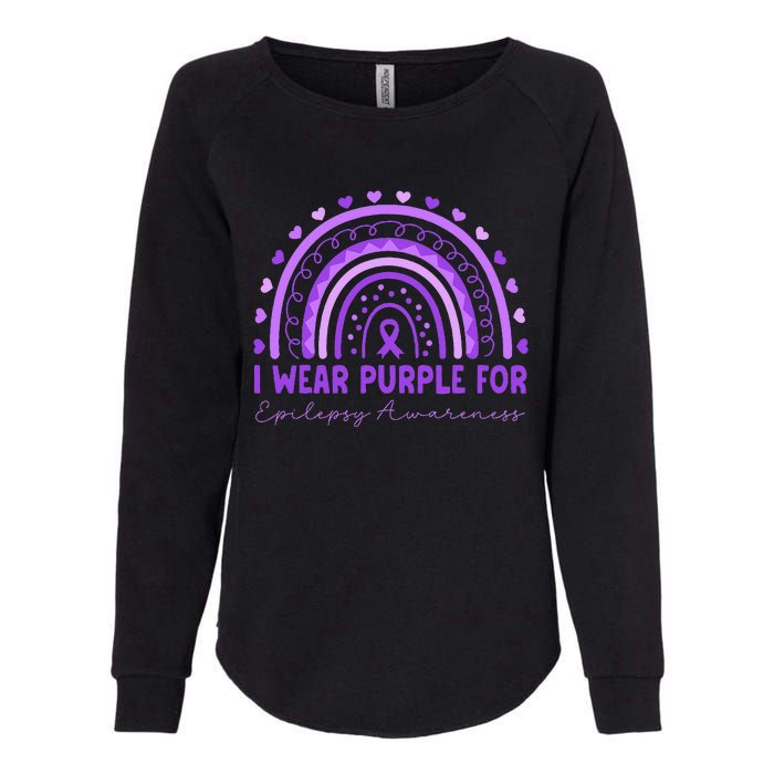 I Wear Purple For Epilepsy Awareness Purple Rainbow Epilepsy Womens California Wash Sweatshirt