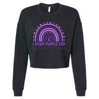 I Wear Purple For Epilepsy Awareness Purple Rainbow Epilepsy Cropped Pullover Crew