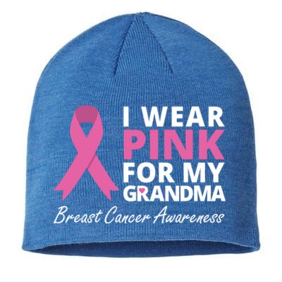 I Wear Pink For My Grandma Gift Ribbon Family Love Sustainable Beanie