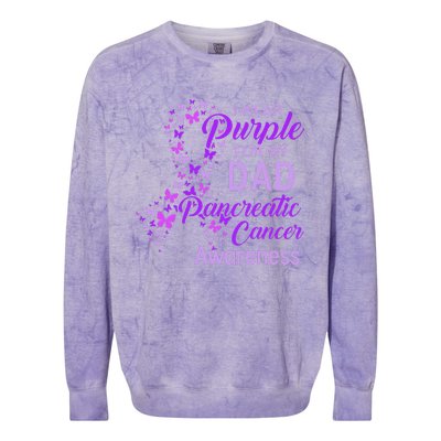 I wear Purple for my Dad Pancreatic Cancer Colorblast Crewneck Sweatshirt