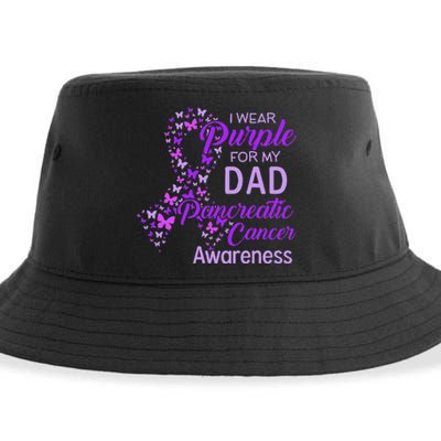 I wear Purple for my Dad Pancreatic Cancer Sustainable Bucket Hat