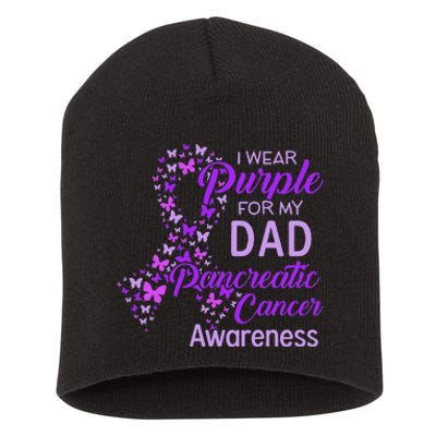 I wear Purple for my Dad Pancreatic Cancer Short Acrylic Beanie