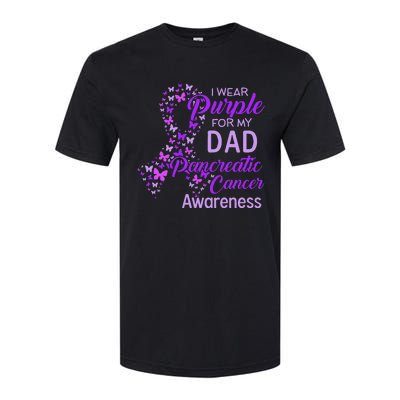 I wear Purple for my Dad Pancreatic Cancer Softstyle CVC T-Shirt