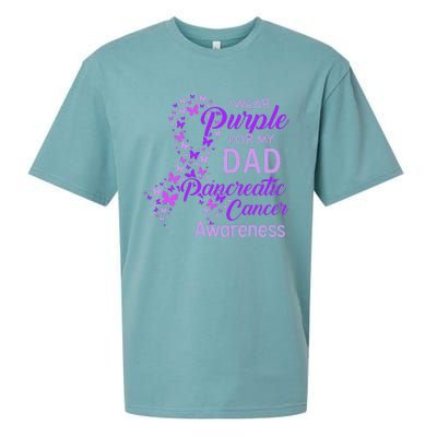 I wear Purple for my Dad Pancreatic Cancer Sueded Cloud Jersey T-Shirt