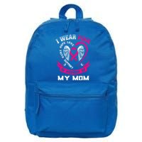 I Wear Pink In Memory Of My Mom Breast Cancer Awareness Gift 16 in Basic Backpack