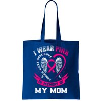 I Wear Pink In Memory Of My Mom Breast Cancer Awareness Gift Tote Bag