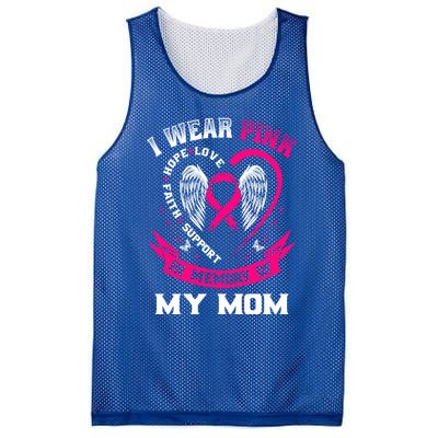 I Wear Pink In Memory Of My Mom Breast Cancer Awareness Gift Mesh Reversible Basketball Jersey Tank