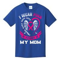 I Wear Pink In Memory Of My Mom Breast Cancer Awareness Gift Kids T-Shirt