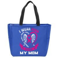 I Wear Pink In Memory Of My Mom Breast Cancer Awareness Gift Zip Tote Bag