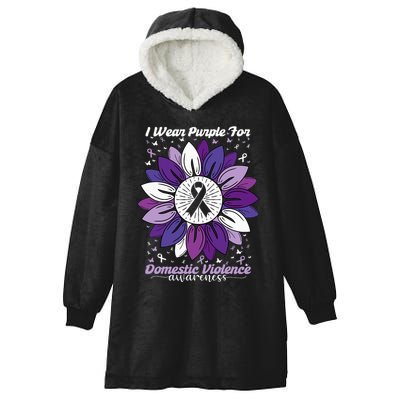 I Wear Purple For Domestic Violence Awareness Month Hooded Wearable Blanket