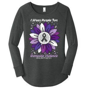 I Wear Purple For Domestic Violence Awareness Month Women's Perfect Tri Tunic Long Sleeve Shirt