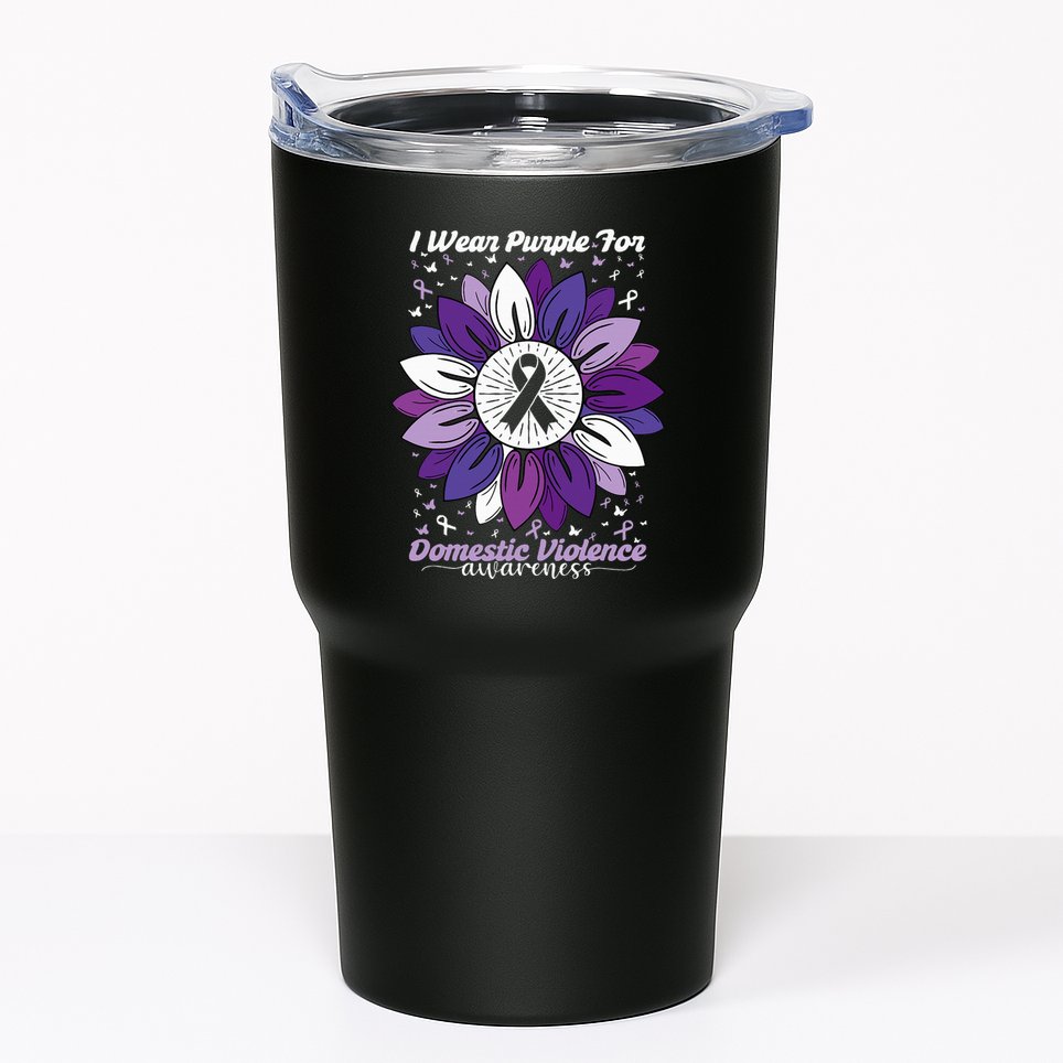 I Wear Purple For Domestic Violence Awareness Month Tumbler