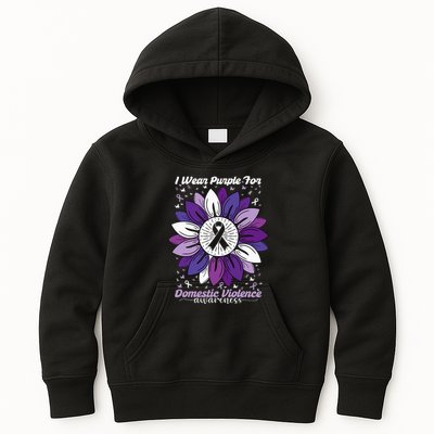 I Wear Purple For Domestic Violence Awareness Month Kids Hoodie
