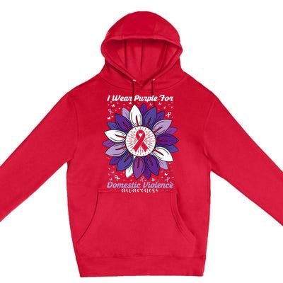 I Wear Purple For Domestic Violence Awareness Month Premium Pullover Hoodie