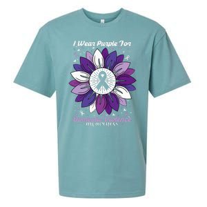 I Wear Purple For Domestic Violence Awareness Month Sueded Cloud Jersey T-Shirt