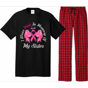 I Wear Pink In Memory Of Sister Breast Cancer Memorial Pajama Set