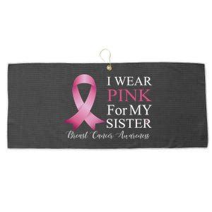 I Wear Pink For My Sister Large Microfiber Waffle Golf Towel