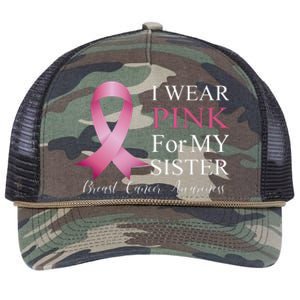 I Wear Pink For My Sister Retro Rope Trucker Hat Cap