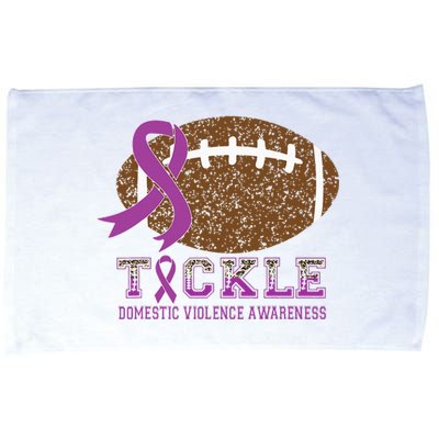 I Wear Purple For Domestic Violence Awareness Purple Ribbon Microfiber Hand Towel