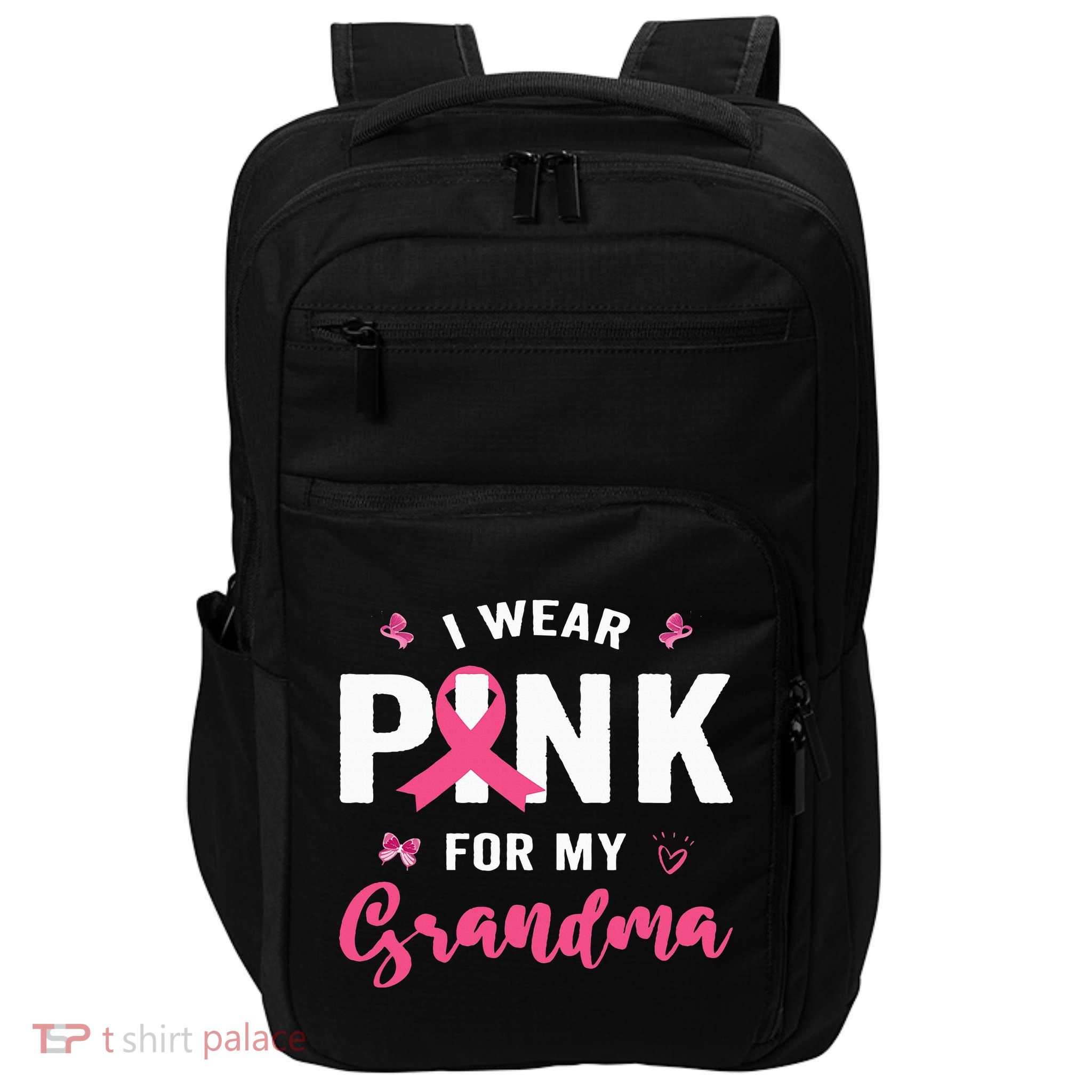 I Wear P.I.N.K For My Grandma Breast Cancer Awareness Impact Tech Backpack