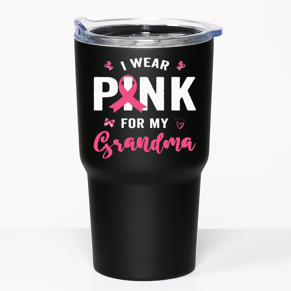 I Wear P.I.N.K For My Grandma Breast Cancer Awareness Tumbler