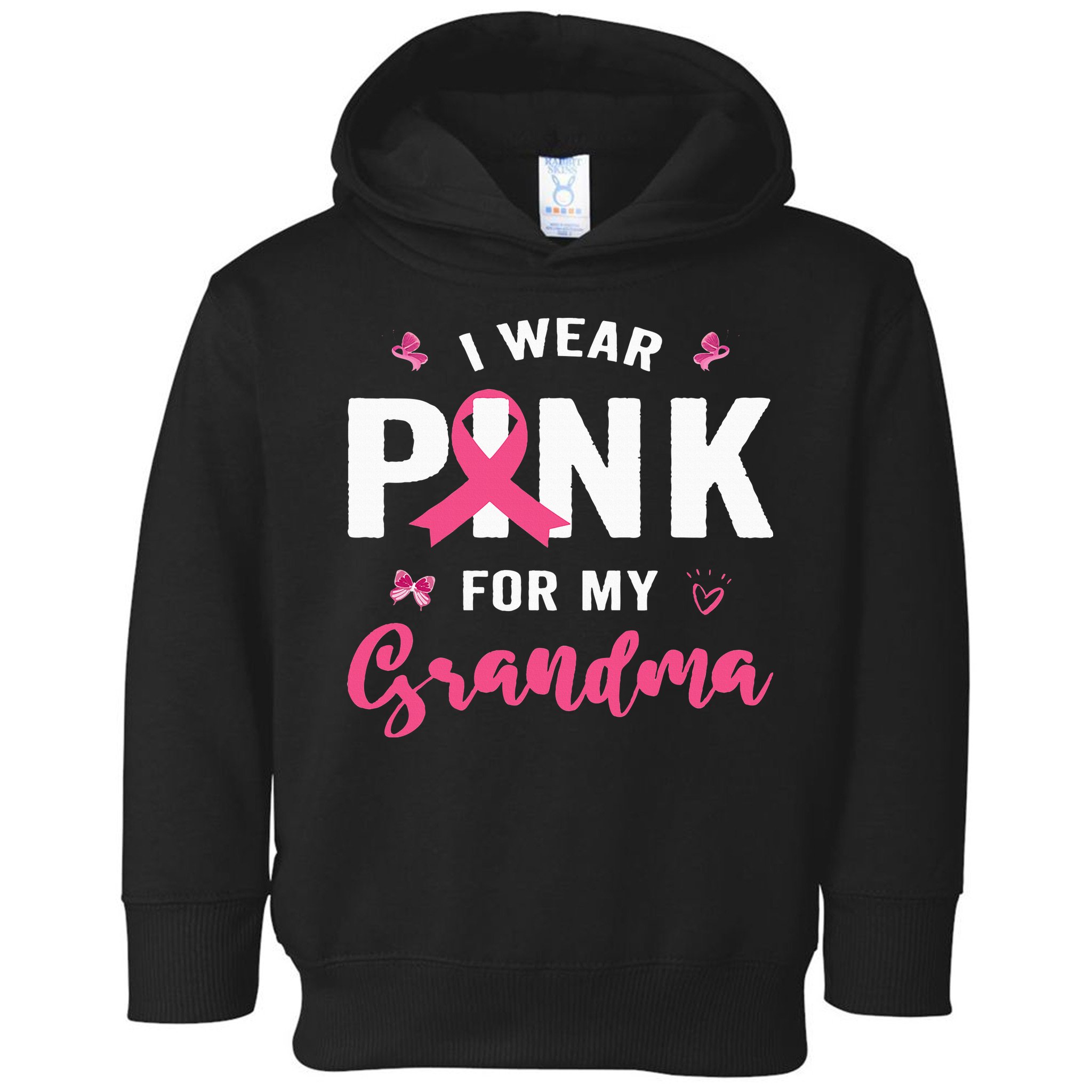 I Wear P.I.N.K For My Grandma Breast Cancer Awareness Toddler Hoodie