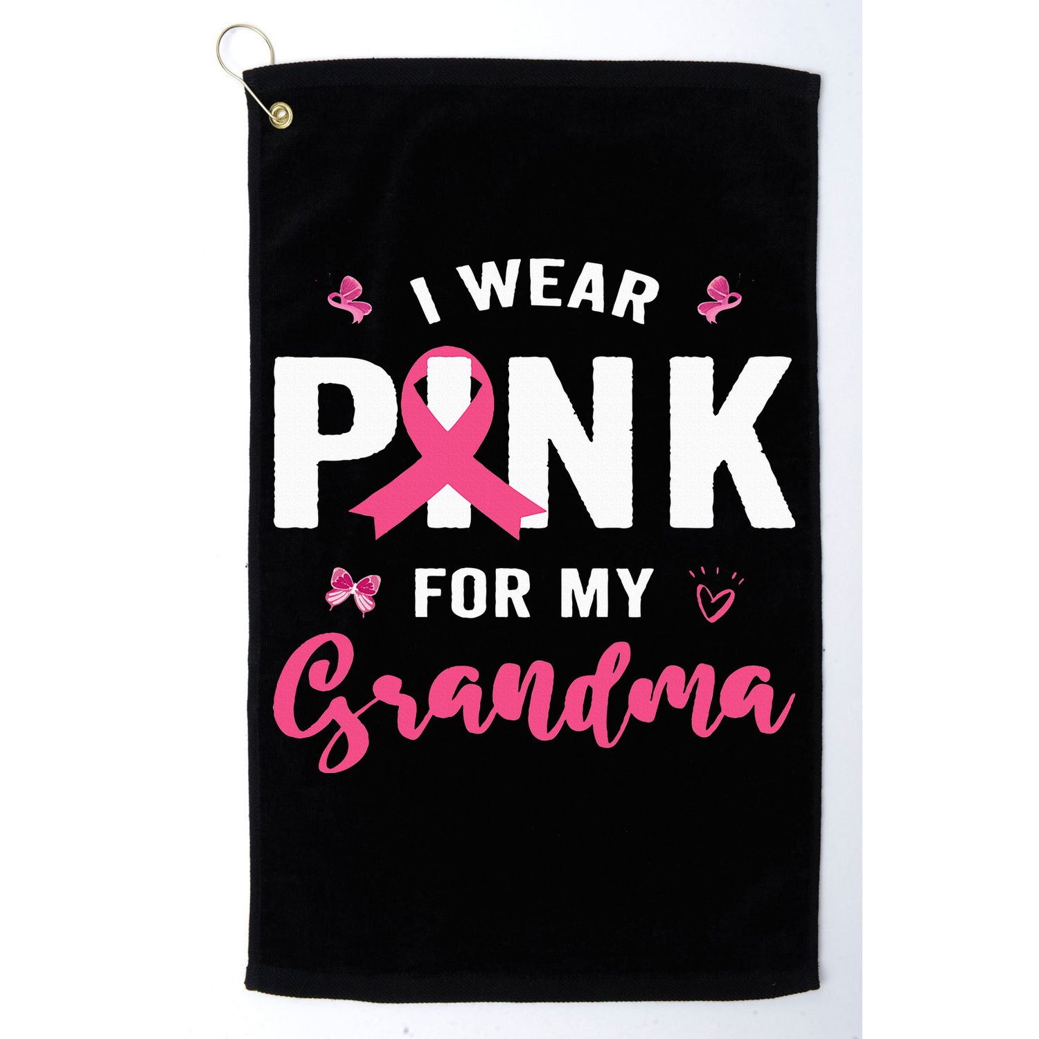 I Wear P.I.N.K For My Grandma Breast Cancer Awareness Golf Towel