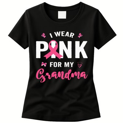 I Wear P.I.N.K For My Grandma Breast Cancer Awareness Womens T-Shirt